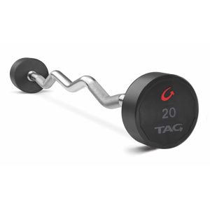 Premium Ultrathane Fixed Barbell with EZ Curl handle