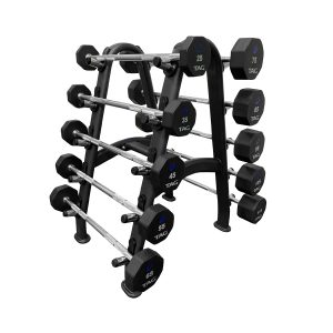 8-Sided Virgin Rubber Fixed Barbell with Straight Bar
